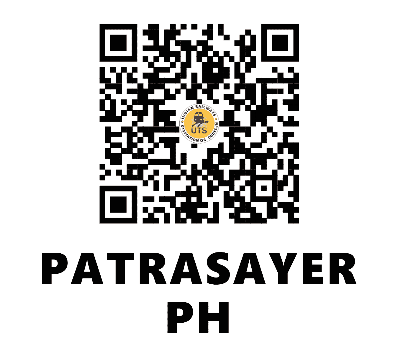 UTS QR Code for PATRASAYER PH - PSF - SE (WEST BENGAL)